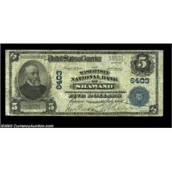 Shawano, WI - $5 1902 Plain Back Fr. 606 The Wisconsin NB Ch. # 6403A nice evenly circulated example