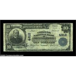 Stevens Point, WI - $10 1902 Plain Back Fr. 630 The Citizens NB Ch. # 4912A decent example from this