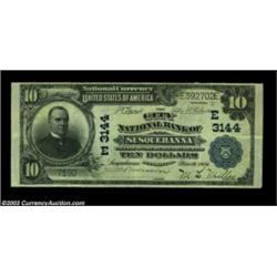 Susquehanna, PA - $10 1902 Plain Back Fr. 624 The City NB Ch. # (E)3144A nice example from a bank wh