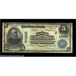 Newport, RI - $5 1902 Plain Back Fr. 599 N Exchange B of Newport Ch. # 1565Dark stamped signatures e