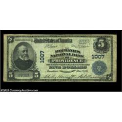 Providence, RI - $5 1902 Plain Back Fr. 598 Mechanics NB of Providence Ch. # 1007An honest circulate