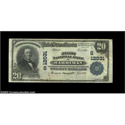 Harriman, TN - $20 1902 Plain Back Fr. 660 First NB in Harriman Ch. # (S)12031This nice note from a.