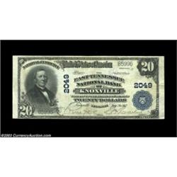 Knoxville, TN - $20 1902 Plain Back Fr. 654 East Tennessee NB of Knoxville Ch. # 2049A lovely note w