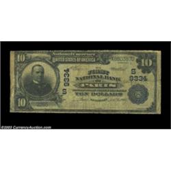 Paris, TN - $10 1902 Plain Back Fr. 626 First NB of Paris Ch. # (S)9334A well worn but fully intact.