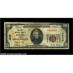 Beeville, TX - $20 1929 Ty. 1 First NB of Beeville Ch. # 4238Less than a dozen small size notes are.