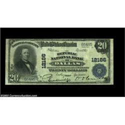 Dallas, TX - $20 1902 Plain Back Fr. 661 Republic NB of Dallas Ch. # 12186A couple dozen notes are k