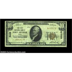 Port Arthur, TX - $10 1929 Ty. 1 First NB of Port Arthur Ch. # 5485A nice Fine+ small size note from