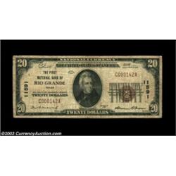 Rio Grande, TX - $20 1929 Ty. 1 The First NB Ch. # 11591One of the great town names in Nationals, wi