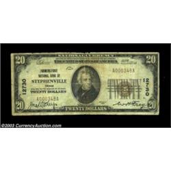 Stephenville, TX - $20 1929 Ty. 1 Farmers-First NB of Stephenville Ch. # 12730The bank of this scarc