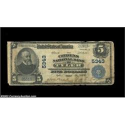Tyler, TX - $5 1902 Plain Back Fr. 607 Citizens NB of Tyler Ch. # 5343A well-worn example with some.