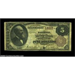 Staunton, VA - $5 1882 Brown Back Fr. 469 The National Valley Bank Ch. # 1620A very scarce early not