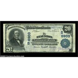 Staunton, VA - $20 1902 Plain Back Fr. 650 The Staunton NB Ch. # 6903A rather scarce bank which even