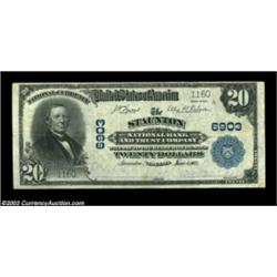 Staunton, VA - $20 1902 Plain Back Fr. 650 The Staunton NB & TC Ch. # 6903A second example with this