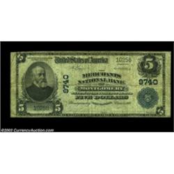 Montgomery, WV - $5 1902 Plain Back Fr. 601 Merchants NB of Montgomery Ch. # 9740Just five large siz