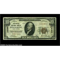 Rowlesburg, WV - $10 1929 Ty. 1 The Peoples NB Ch. # 10250A very scarce bank with just five small (a