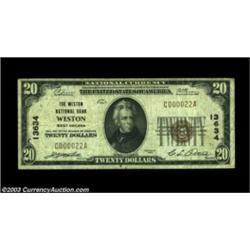 Weston, WV - $20 1929 Ty. 1 Weston NB Ch. # 13634A nice Fine+ example from a small size-only bank th