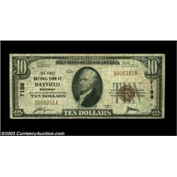 Bayfield, WI - $10 1929 Ty. 1 The First NB Ch. # 7158An extremely scarce note from the sole bank to.