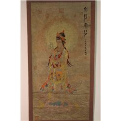 [CHINESE]A CHINESE PAINTING OF KWAN YIN  L:25" H:50.25"