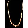 Image 1 : [CHINESE]AN IVORY NECKLACE WITH CORAL BEADS (13g)  L:19"  DISCLAIMER: This item is restricted from e