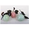 Image 1 : [CHINESE]A SET OF JADE CARVED PEACHES AND APPLE (3 ITEMS) (MEASURED WITH THE LARGEST ITEM) W:2.25" H