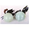Image 2 : [CHINESE]A SET OF JADE CARVED PEACHES AND APPLE (3 ITEMS) (MEASURED WITH THE LARGEST ITEM) W:2.25" H
