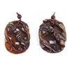 Image 1 : [CHINESE]A PAIR OF JADE PENDANTS CARVED WITH FIGURE OF CHILONG L:3" W:1.75" H:0.5"