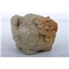 Image 1 : [CHINESE]A  JADE CARVED WINE CUP L:5"W:3.5" H:2.5"