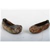 Image 1 : [CHINESE]A SET OF JADE CARVED SHOE SHAPOED ORNAMENT (2 ITEMS)  L:3" W:1" H:0.5"