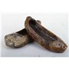 Image 2 : [CHINESE]A SET OF JADE CARVED SHOE SHAPOED ORNAMENT (2 ITEMS)  L:3" W:1" H:0.5"