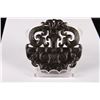 Image 2 : CHINESE DARD JADE PENADANT CARVED WITH FLOWERS L:2.7" H:2.5"