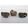 Image 1 : [CHINESE]A  SET OF JADE CARVED WINE CUPS WITH CHILONG HANDLE (3 ITEMS)(MEASURED WITH THE LARGEST ITE