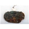 Image 1 : [CHINESE]A JADE CARVED PENDANT WITH BATS AND IVORY BEADS  L:3" H:2" DISCLAIMER: This item is restric