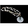 Image 1 : [CHINESE]A JADE NECKLACE WITH JADE PENDANT W:1.75"
