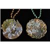 Image 1 : [CHINESE] EARLY 20TH CENTURY JADE CARVED "CHIWEN" AND DRAGON FIGURES "BI" (2 PIECES) W:3" H:3.5" (ME