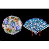 Image 1 : [CHINESE] EARLY 20TH CENTURY CLOISONNE ENAMEL FAN SHAPED AND FLOWER SHAPED PLATES(2 PIECES)W:8" H:0.