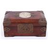 Image 1 : [CHINESE]A ROSEWOOD BOX INLAID WITH FISH SHAPED JADE  L:6" W:4" H:2.75"