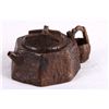 Image 1 : [CHINESE]A LATE 19TH CENTURY "DINGFANGZUO" MARKED YIXING GLAY WELL SHAPED TEA POT CARVED WITH CHINES