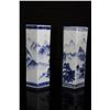Image 3 : [CHINESE]A PAIR OF LATE 19TH CENTURY BLUE AND WHTIE CAP HOLDER PAINTED WITH LANDSCAPE (MEASURED WITH