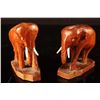 Image 1 : [CHINESE]A PAIR OF WOOD CARVED ELEPHANT WITH IVORY  L:3.5" W:1.75" H:3.5" DISCLAIMER: This item is r