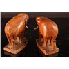 Image 2 : [CHINESE]A PAIR OF WOOD CARVED ELEPHANT WITH IVORY  L:3.5" W:1.75" H:3.5" DISCLAIMER: This item is r