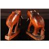 Image 2 : [CHINESE]A PAIR OF WOOD CARVED ELEPHANT WITH IVORY  L:5.5" W:2.5" H:6.5" DISCLAIMER: This item is re