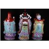 Image 2 : [CHINESE]A SET OF FAMILLE ROSE PORCELAIN STATUES OF THE GOD OF HAPPINESS,WEALTH AND LONGEVITY(3 ITEM