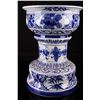 Image 2 : [CHINESE]A PAIR OF BLUE AND WHITE PORCELAIN STOOLS PAINTED WITH FLOWERS W:11.5" H:16"