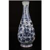Image 1 : [CHINESE]A BLUE AND WHITE VASE PAINTED WITH FLOWERS W:3.75" H:10"