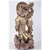 Image 2 : [CHINESE]A GILT WOOD CARVED STATUE OF MAITREYAS L:7" W:6.5" H:16.5"