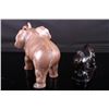 Image 2 : [CHINESE]A SET OF POTTERY ELEPHANT AND WOOD CARVED RHINO  (MEASURED WITH THE LARGEST ITEM)  L:14.5" 