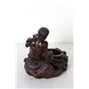 Image 2 : [OTHER]A WOOD CARVED ASHTRAY WITH FIGURES   L:9" W:7" H:7.75"