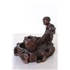 Image 3 : [OTHER]A WOOD CARVED ASHTRAY WITH FIGURES   L:9" W:7" H:7.75"