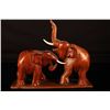 Image 1 : [CHINESE]A WOOD CARVED ELEPHANT WITH IVORY L:13.5" W:3.5" H:11.5" DISCLAIMER: This item is restricte