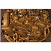 Image 3 : [CHINESE]A GILT WOOD CARVED WINDOW DECORATION WITH FIGURES W:18.5"
